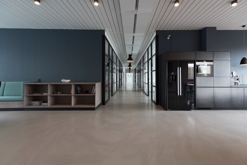 Office corridor with privacy and security window film