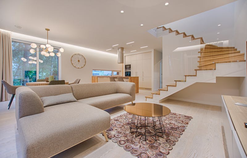 Modern home with smart film and solar control window tinting